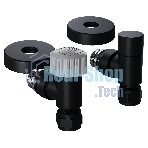 Набор термостатический угловой Royal Thermo Design Pro 15мм М30х1,5 черный