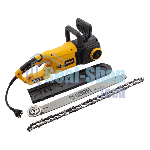 Пила цепная электрическая Denzel EDS-2200, 2,2кВт, продольная, шина 45 см, шаг 3/8, паз 1,3 мм, 62 зв