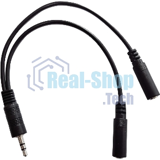 Адаптер аудио Buro 2xJack 3.5 (f)/Jack 3.5 (m) 0.2м. черный