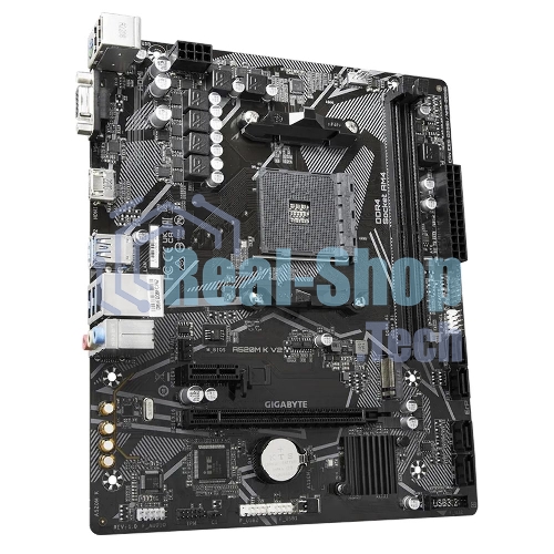 Материнская плата Gigabyte A520M K V2 (V1.1), AM4, AMD A520, 2xDDR4, 4xSATA, 1xM.2, 1xPCIe 3.0 x16, 1xHDMI, 1xVGA, 1x 1Gb LAN, 2xUSB-A 2.0, 4xUSB 3.2 Gen 1, 3x3.5 мм, 7.1, mATX