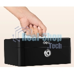 Ящик для денег Deli ET500 90x200x160 черный металл 1.2 кг