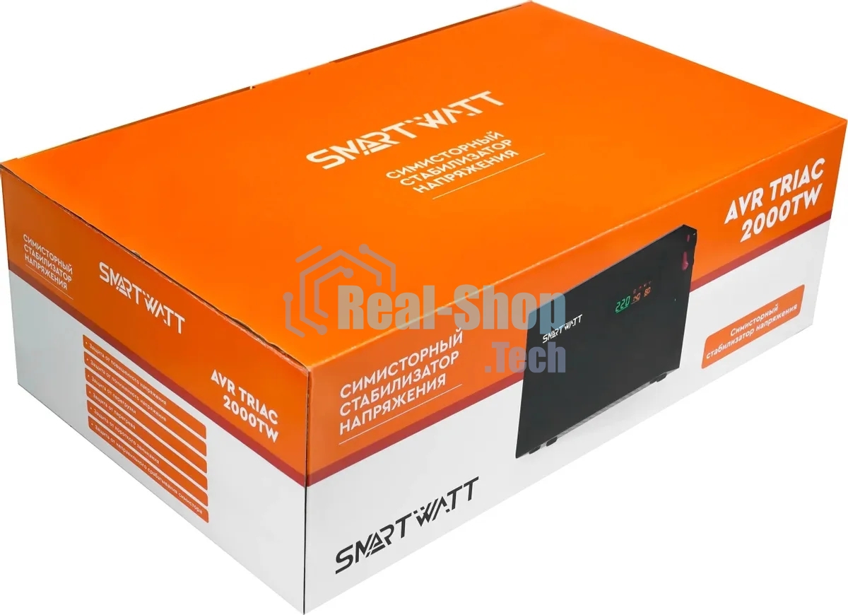 Стабилизатор напряжения Smartwatt AVR Triac 2000TW 2000ВА черный