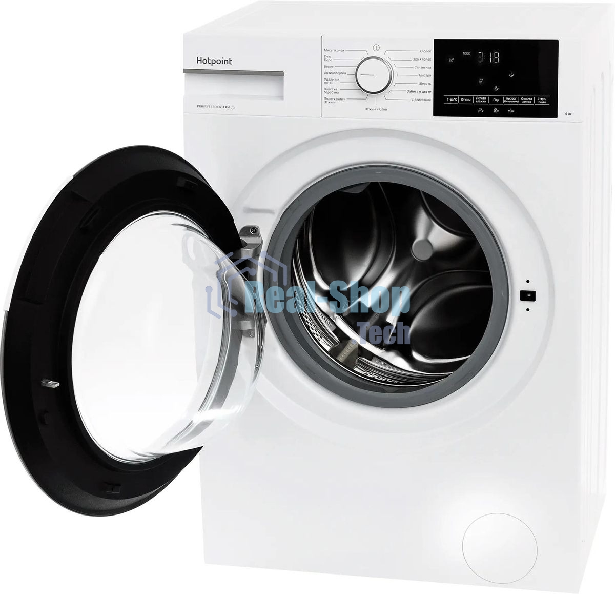 Стиральная машина Hotpoint WSH 6090 VWW белая, загрузка фронтальная 6 кг, 1000 об/мин, класс A