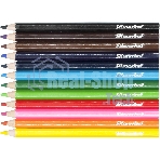 Карандаши цветные Silwerhof Create Jumbo 6мм, шестигранный профиль, дерево, ассорти, 12 цветов, коробка с европодвесом