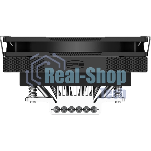 Кулер для процессора PCCooler RC600-67 (125W, 4-pin PWM, 67.5mm, Al, 4x6mm, 1x120мм, 62.5CFM, 32.5dBA, 2300RPM, S: 1851/1700/1200/115X, AM5/AM4, черный)