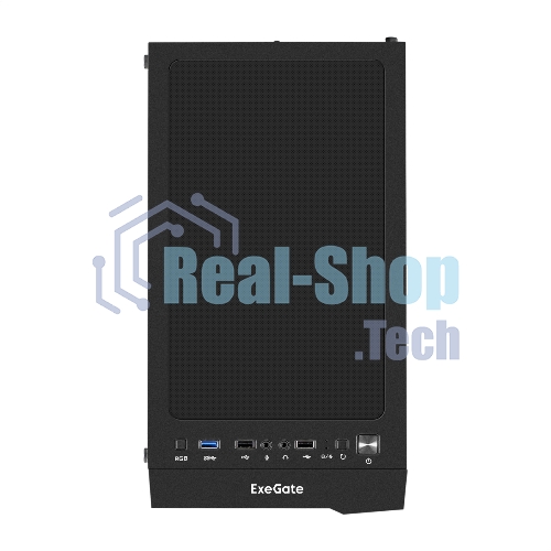 Компьютерный корпус Miditower ExeGate EVO-9211-800NPX (ATX, БП 800NPX с вент. 12см, с окном, 2хUSB+1хUSB3.0, HD аудио, черный, 1 вент. с RGb подсветкой)