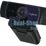 Веб-камера Logitech C922 Pro Stream 1920x1080, 30 кадр/с, USB Type-A, микрофон (2 шт, шумоподавление), автоматическая фокусировка, автоосвещение, универсальное крепление