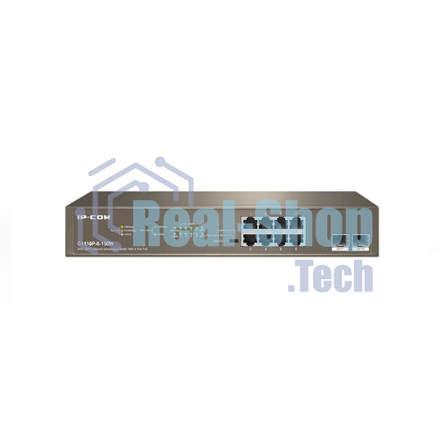 Коммутатор неуправляемый IP-COM G1110P-8-150W Ethernet 8GE+2SFP С 8-Портовым PoE