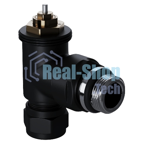 Набор термостатический угловой Royal Thermo Design Pro 15мм М30х1,5 черный