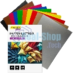 Картон цветной Silwerhof мелованный, 10л. 10цв. A4 Create 240г/м2 папка