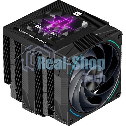 Кулер для процессора Thermalright Phantom Spirit 120 Vision EVO (4-pin PWM, LED, 160mm, Ni/CU, 7x6mm, ARGB, 2x120mm, 92CFM, 36dBA, 2150RPM, S: 1851, 1700, 1200, 115X, AM5, AM4, black)