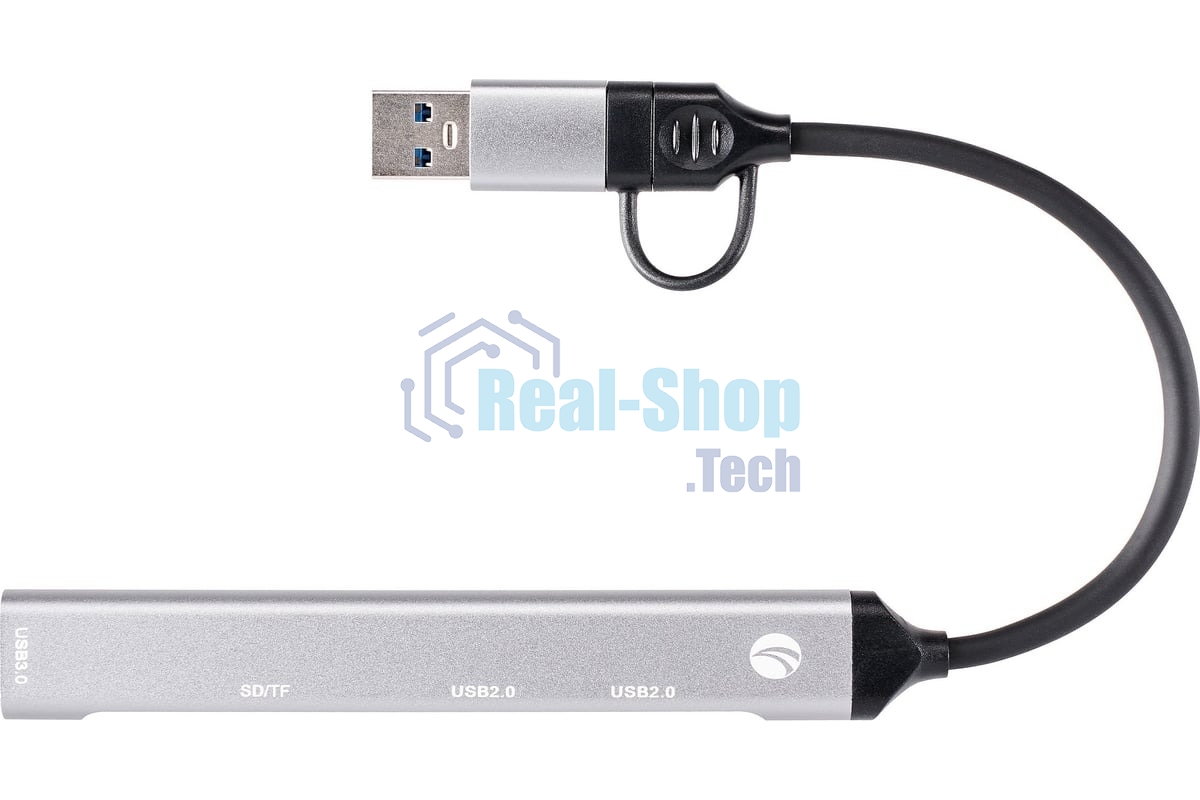 USB-концентратор VCOM DH297, USB 3.0/USB Type-C, USB/SD/TF, USB