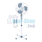 Вентилятор Energy EN-1635R белый/голубой, напольный, 40 Вт, 3 скорости, 40 см, с пультом ДУ