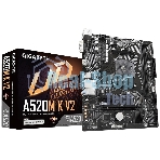 Материнская плата Gigabyte A520M K V2 (V1.1), AM4, AMD A520, 2xDDR4, 4xSATA, 1xM.2, 1xPCIe 3.0 x16, 1xHDMI, 1xVGA, 1x 1Gb LAN, 2xUSB-A 2.0, 4xUSB 3.2 Gen 1, 3x3.5 мм, 7.1, mATX