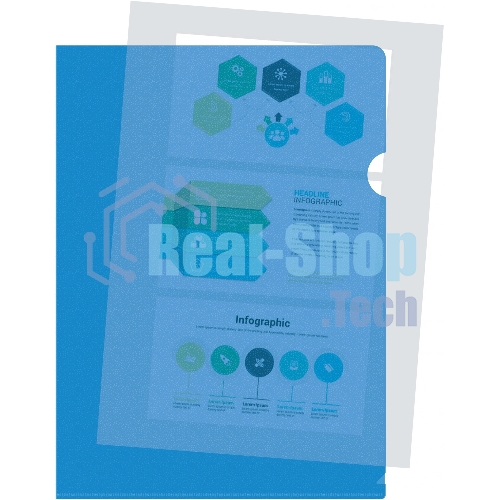 Папка-уголок Silwerhof Eco тисненый A4 пластик 0.12мм синий