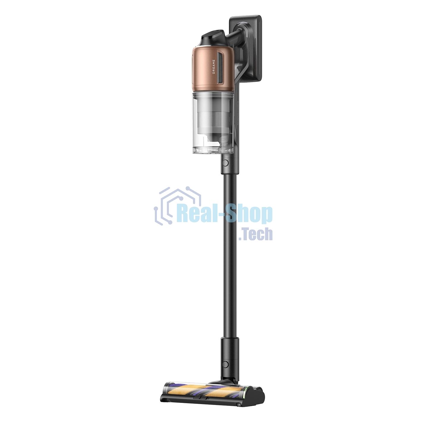 Пылесос вертикальный Dreame Cordless Vacuum Cleaner Z20AquaCycle Station черный/золотистый, питание от аккумулятора, 250 Вт, уборка влажная/сухая, пылесборник 0.6 л