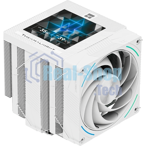 Кулер для процессора Thermalright Phantom Spirit 120 Vision SNOW (4-pin PWM, LED, 160mm, Ni/CU, 7x6mm, ARGB, 2x120mm, 92CFM, 36dBA, 2150RPM, S: 1851, 1700, 1200, 115X, AM5, AM4, white)