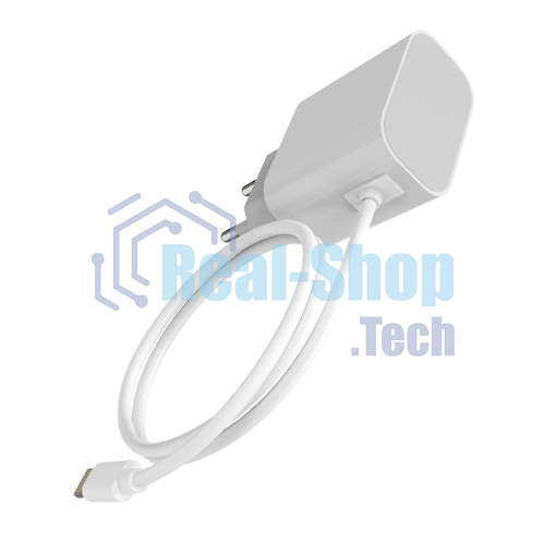 Сетевое зарядное устройство Maxvi CHL-240L Lightning 2.4A, литой кабель 1.2м, белый