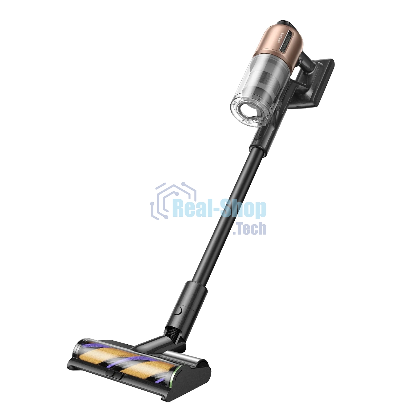 Пылесос вертикальный Dreame Cordless Vacuum Cleaner Z20AquaCycle Station черный/золотистый, питание от аккумулятора, 250 Вт, уборка влажная/сухая, пылесборник 0.6 л