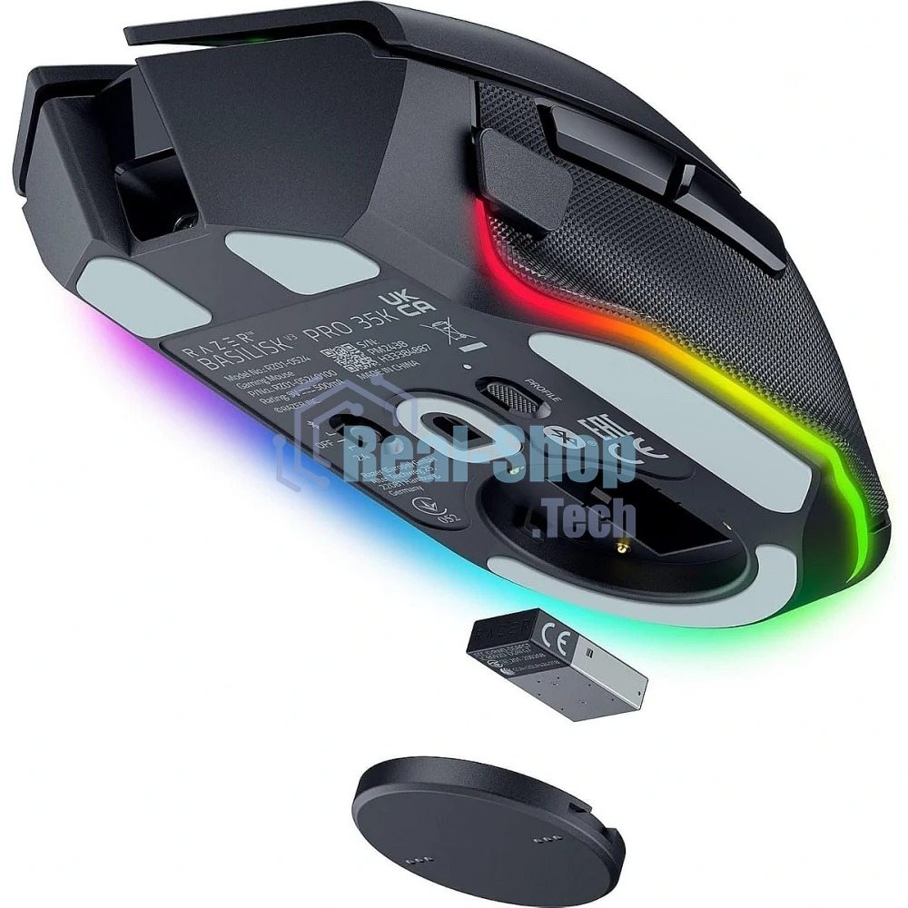 Мышь беспроводная/проводная Razer Basilisk V3 Pro 35K черный, 35000 dpi, радиоканал, Bluetooth, USB, кнопки - 11