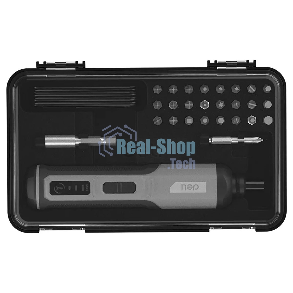 Отвертка аккумуляторная Deli DC161, (4В, 2А*ч, 5Нм, 300об/мин, Type-C, набор бит 4 шт, картон)