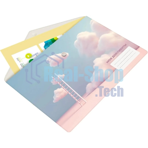 Конверт на кнопке Silwerhof CLOUD A5 непрозрачный пластик 0.25мм