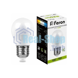 Лампа светодиодная Feron LB-550 9W 230V E27 4000K G45