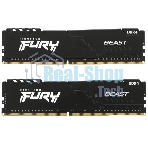 Оперативная память Kingston Fury Beast, DDR4, 64GB (2x32GB), 3200MHz, CL16, DIMM, черный