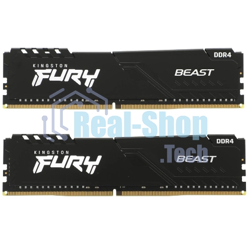 Оперативная память Kingston Fury Beast, DDR4, 64GB (2x32GB), 3200MHz, CL16, DIMM, черный