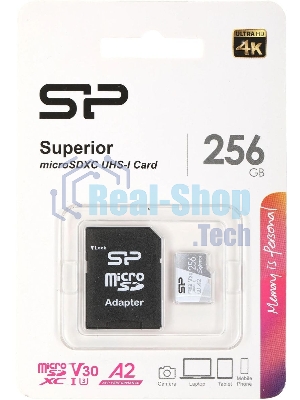 Флеш карта microSD 256Gb Silicon Power Superior Pro A2 microSDXC Class 10 UHS-I U3 Colorful 100/80 Mb/s (SD адаптер)