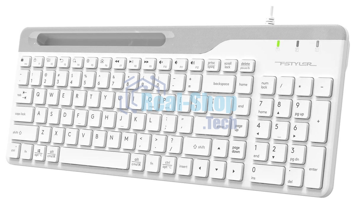 Клавиатура проводная A4Tech Fstyler FK25, USB, белый/серый