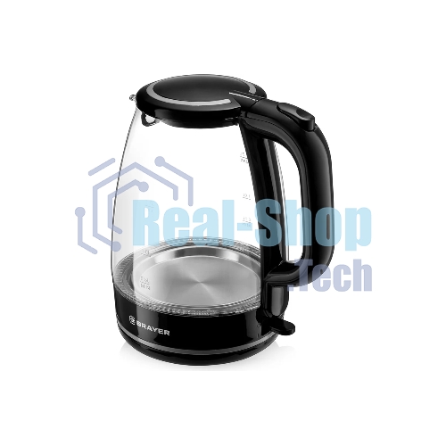 Чайник электрический BRAYER BR1030, 2200 Вт, 1.7 л, стек л,корп,автоотк л,при.закип,подсвет