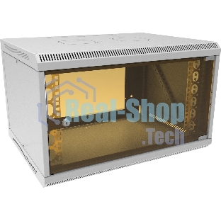 Шкаф коммутационный Suprlan (05-1063) настенный 6U 600x450 мм пер. дв. стекл направл. под закл. гайки 70 кг RAL 7035 385 мм 15.7 кг 360 мм
