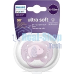 Пустышка Philips Avent ultra soft, собачка, 6-18 мес., 1 шт.