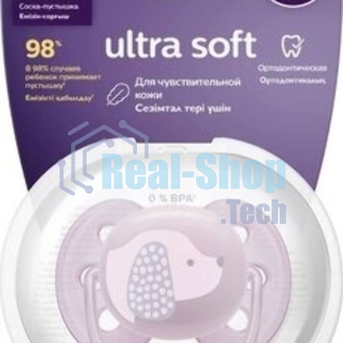 Пустышка Philips Avent ultra soft, собачка, 6-18 мес., 1 шт.