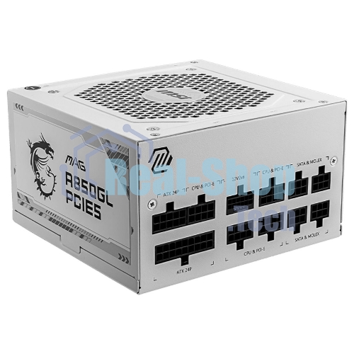 Блок питания MSI MAG A850GL PCIE5 WHITE, 850W, 80 PLUS Gold, полностью модульный, ATX 3.0, PCIE5, RTL белый