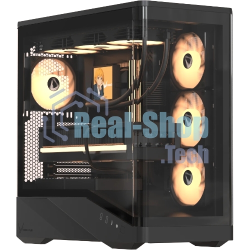 Компьютерный корпус Formula V Line Crystal U9 PA Black, ATX, TYPE-C*1, USB3.0*2, Curved Glass, SIDE 3x PERFORMANCE ARGB, REAR 1x PERFORMANCE ARGB