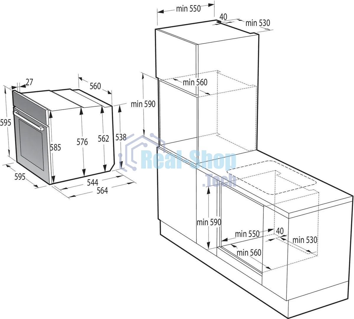 Независимая духовка Gorenje BOSX6737E09BG, встраиваемый