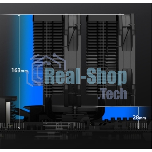 Устройство охлаждения(кулер) ID-Cooling Frozn A720 черный 140мм алюминий+медь 2000rpm 33.5db 4-pin 300W 163мм