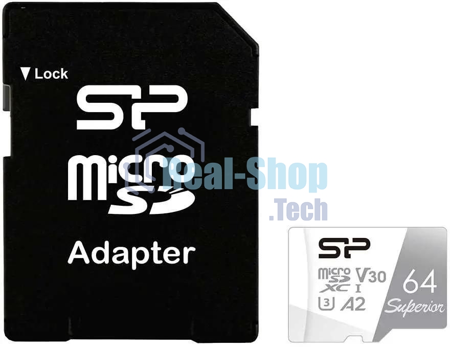 Флеш карта microSD 64Gb Silicon Power Superior Pro A2 microSDXC Class 10 UHS-I U3 Colorful 100/80 Mb/s (SD адаптер)