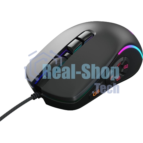 Мышь проводная GMNG XM003 черный, 32000 dpi, USB, кнопки - 10