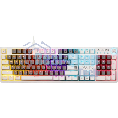Клавиатура Defender Dasher GK-472 проводная, USB Type-A, серый/белый