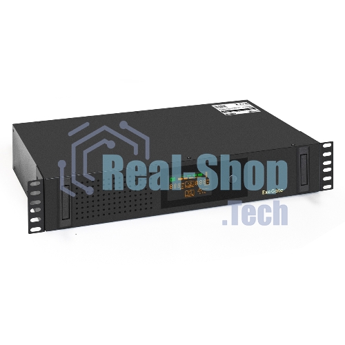 Источник бесперебойного питания ExeGate ServerRM UNL-800.LCD.AVR.2SH.3C13.USB.2U 800VA/480W, Color LCD, AVR, 2*Schuko+3*C13, USB, 2U, установка в стойку, черный