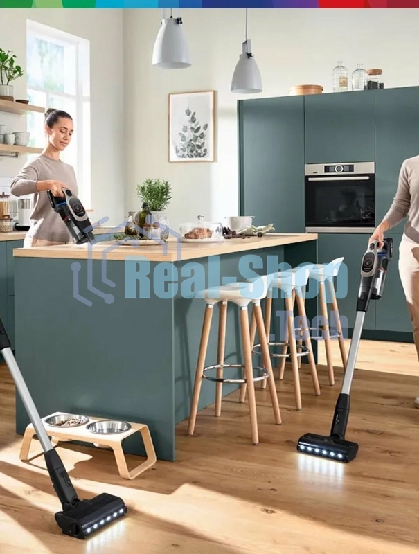 Пылесос вертикальный Bosch BCS931GAC серый, питание от аккумулятора, 2200 Вт, уборка сухая, пылесборник 0.4 л