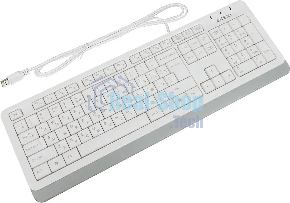 Клавиатура проводная A4Tech Fstyler FK10, USB, белый/серый