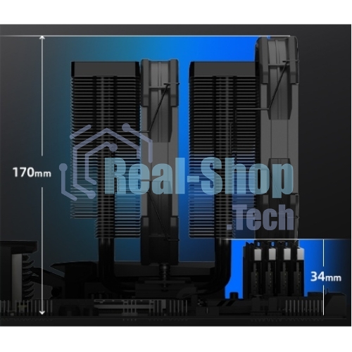 Устройство охлаждения(кулер) ID-Cooling Frozn A720 черный 140мм алюминий+медь 2000rpm 33.5db 4-pin 300W 163мм