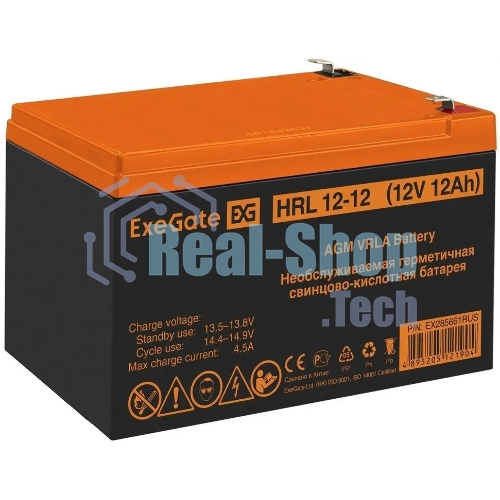 Батарея для ИБП ExeGate EX285661RUS HRL 12-12 (12V 12Ah 1251W, клеммы F2)