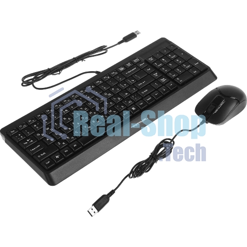 Комплект клавиатура+мышь A4Tech FStyler F1512 проводной, USB, 1200 DPI, черный
