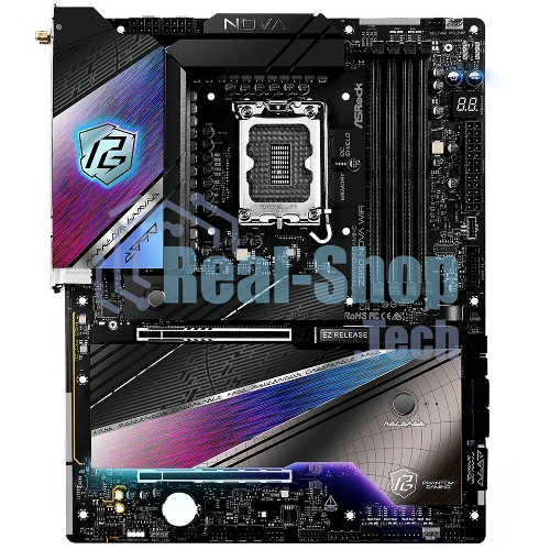Материнская плата ASRock Z890 Nova WiFi, LGA 1851, Intel Z890, 4xDDR5, 4xSATA, 6xM.2, 1xPCIe 5.0 x16, 1xPCIe 4.0 x16, 1xPCIe x4, 1xHDMI, 2xThunderbolt 4, 1x5Gb LAN, 1x2.5Gb LAN, 4xUSB-A 3.2 Gen 2, 4xUSB-A 3.2 Gen 1, 2xUSB 2.0, 7.1, ATX
