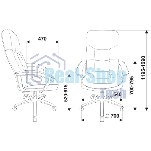 Кресло Бюрократ T-9908AXSN-AB черный, кожа